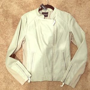 Express faux leather cream jacket / SIZE LARGE